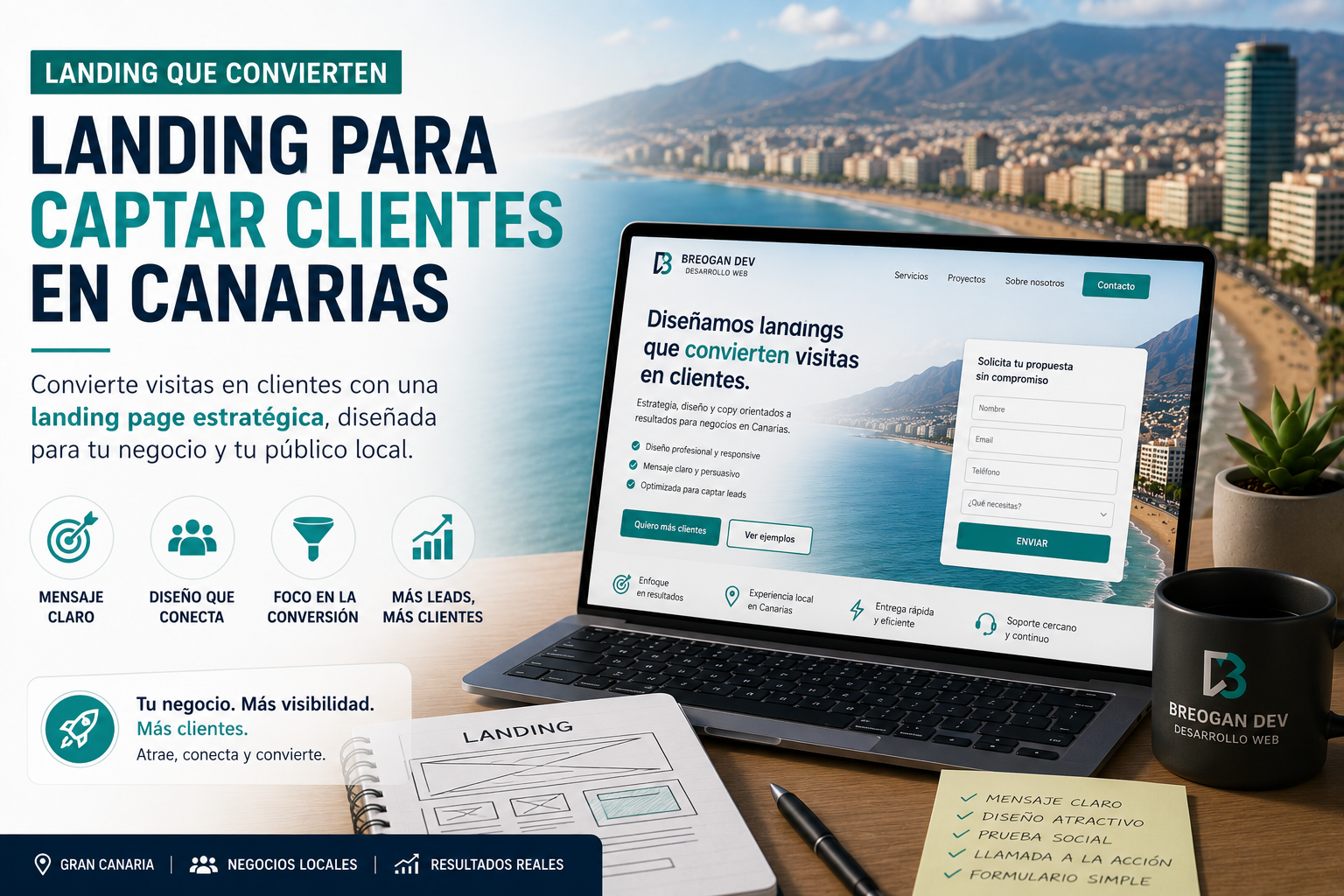 Landing para captar clientes en Canarias: qué debe tener para convertir
