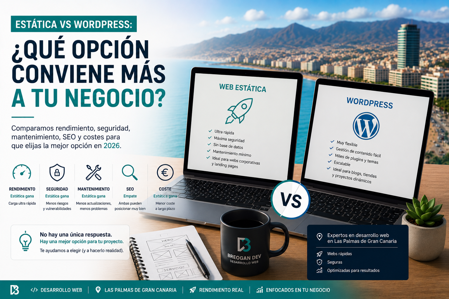 Web estática vs WordPress: qué te conviene en 2026
